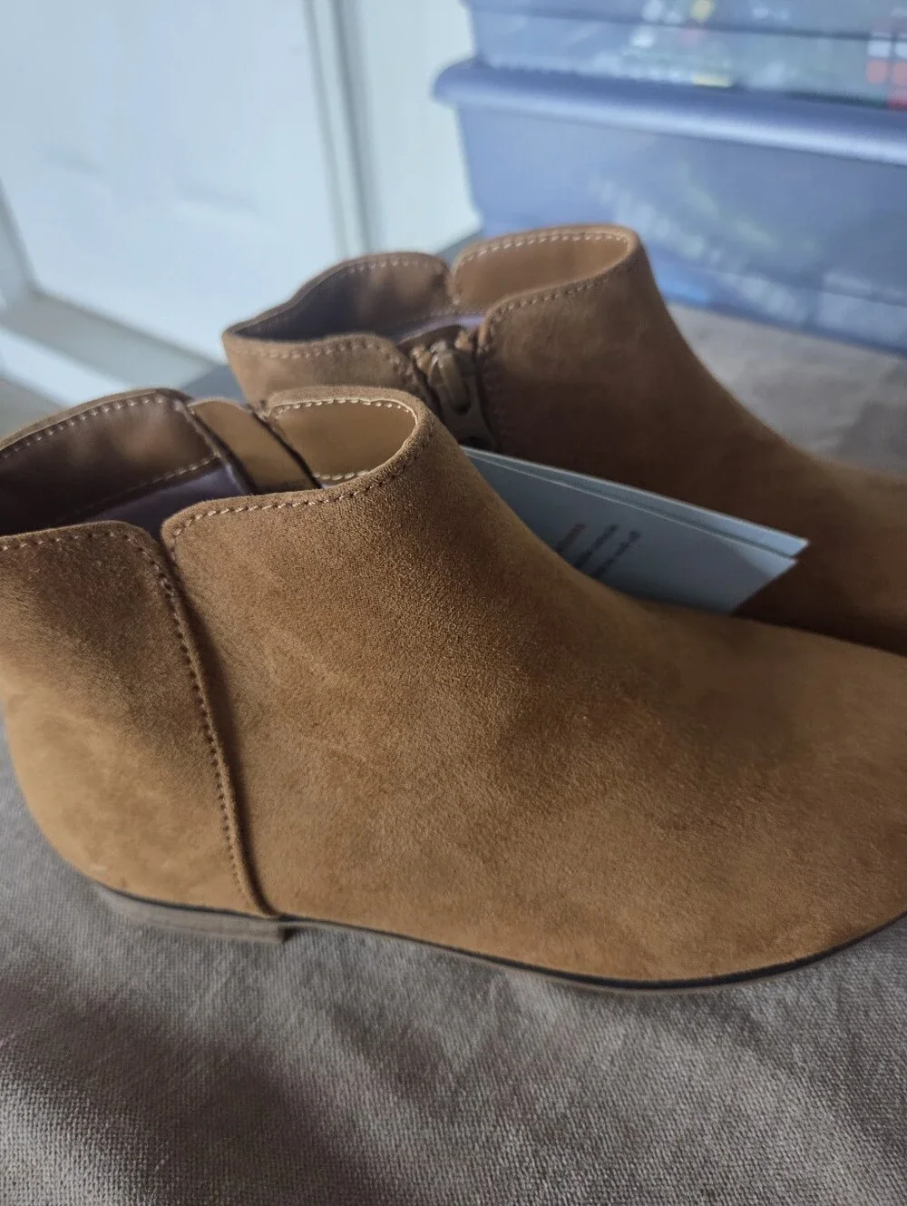 Cat & Jack Girls' Tan Suede Ankle Boots NEW